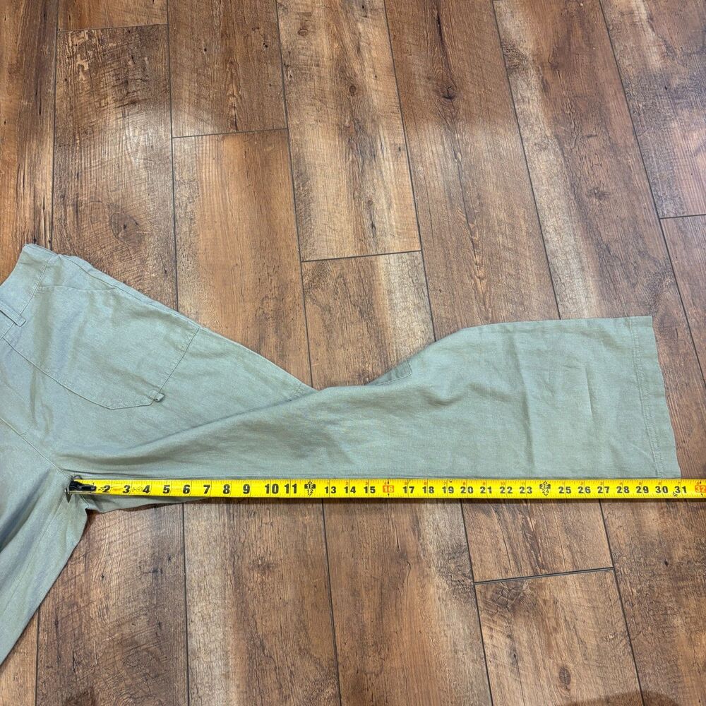 Happily Grey Womens Medium Taupe Linen Blend Utility Pants Comfort Waist Trouser - Picture 7 of 10